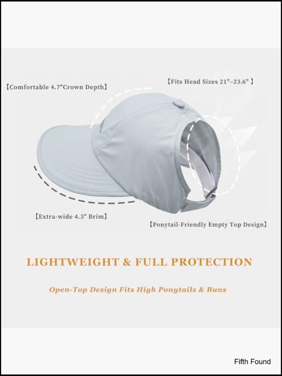 UPF 50+ Sun Protection Baseball Hat, Adjustable Wide Brim Visor, 2-Pack main image 7